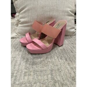 Steve Madden Baby Pink Heels Barbie Girly Womens Size 7 Chunky